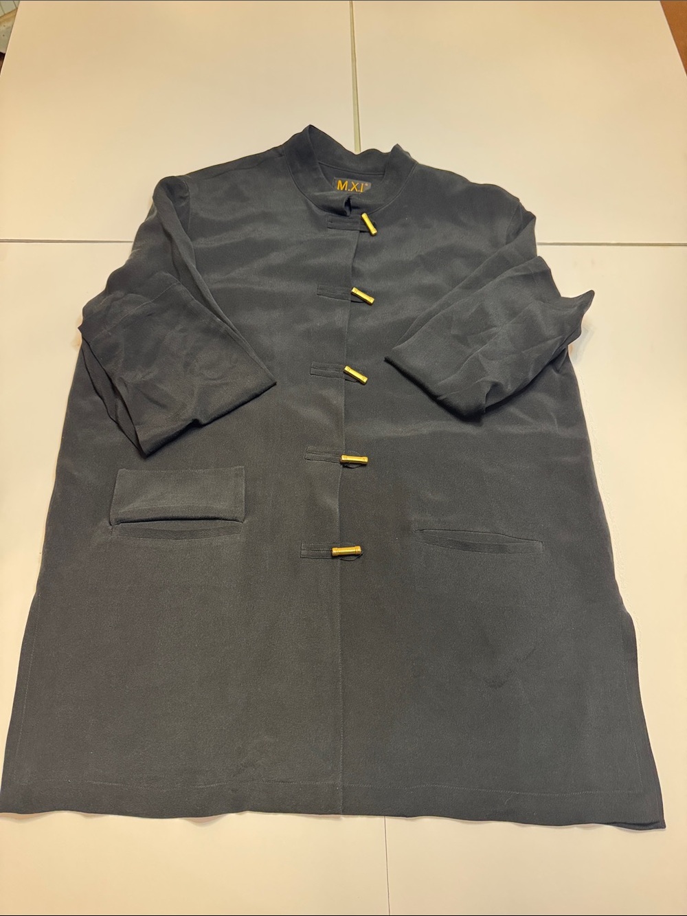 M.X.P. Black Mandarin Collar Toggle Jacket